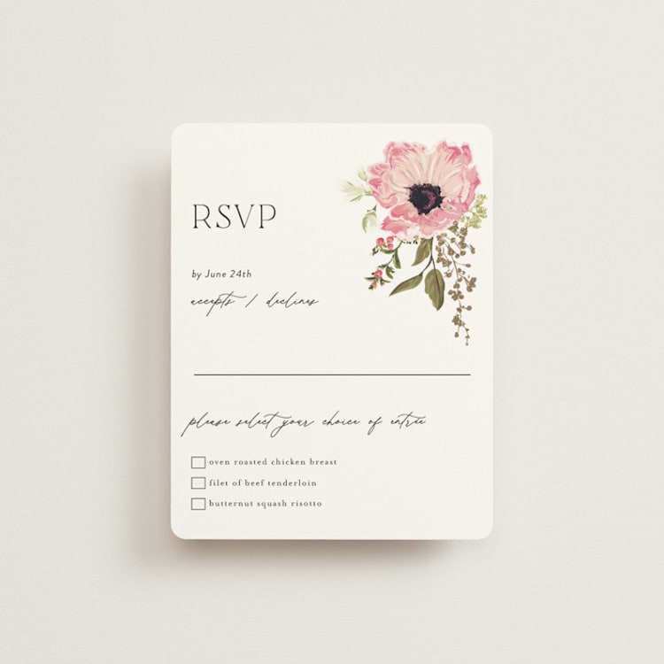 "Timeless Blooms" - RSVP Cards in Peony by Susan Moyal - Front
