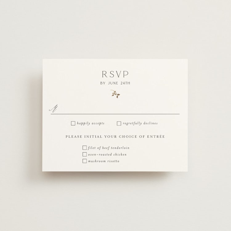 "Delicate Vine" - RSVP Cards in Alabaster by Susan Moyal - Front