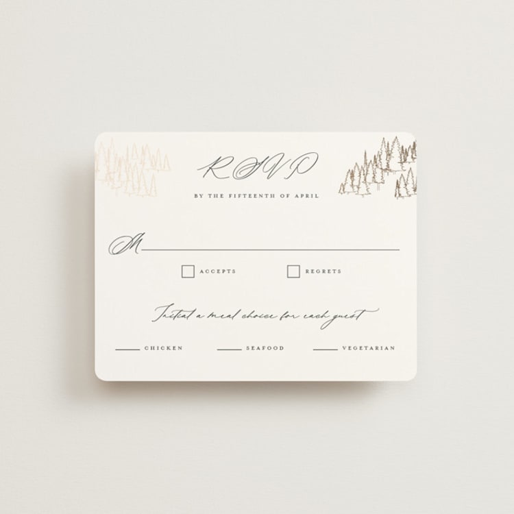 "Peaks" - RSVP Cards in Hunter by Sarah Brown - Front