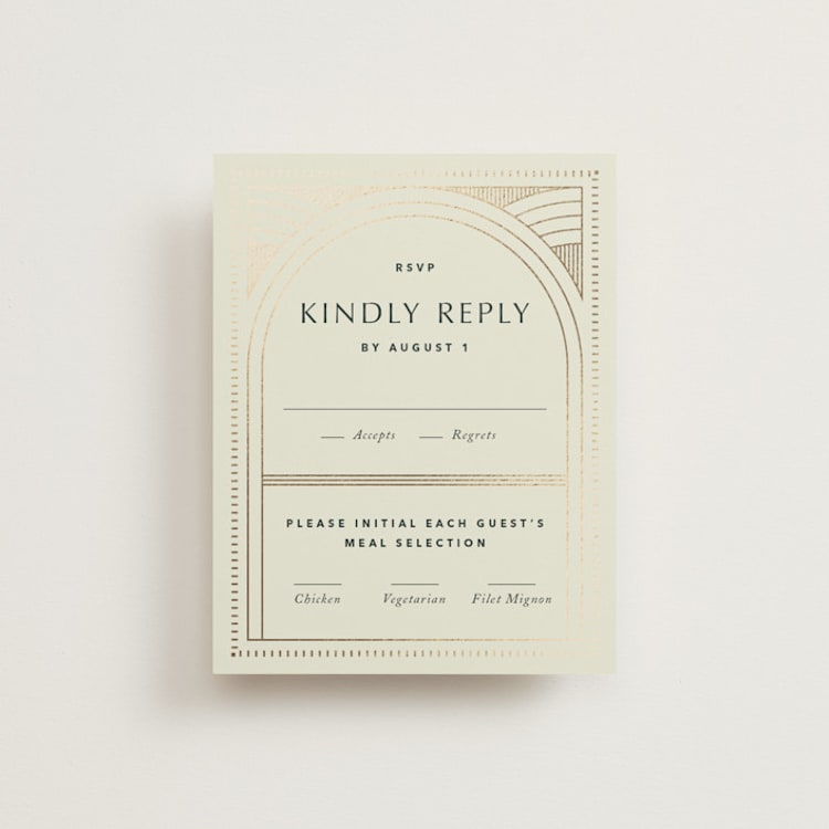 "deco arch" - RSVP Cards in Fir by Kindred Fields - Front