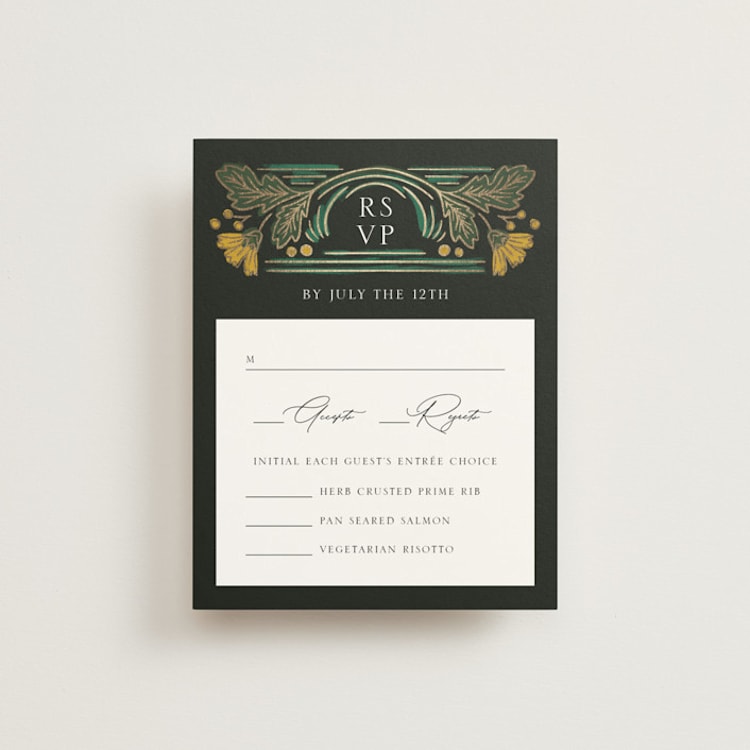 "Embellished" - RSVP Cards in Buttercup by Jen Owens - Front