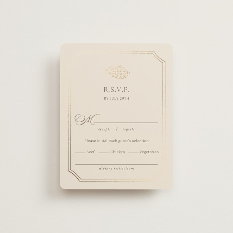 "Seaside" - RSVP Cards in Champagne by Griffinbell Paper Co. - Front