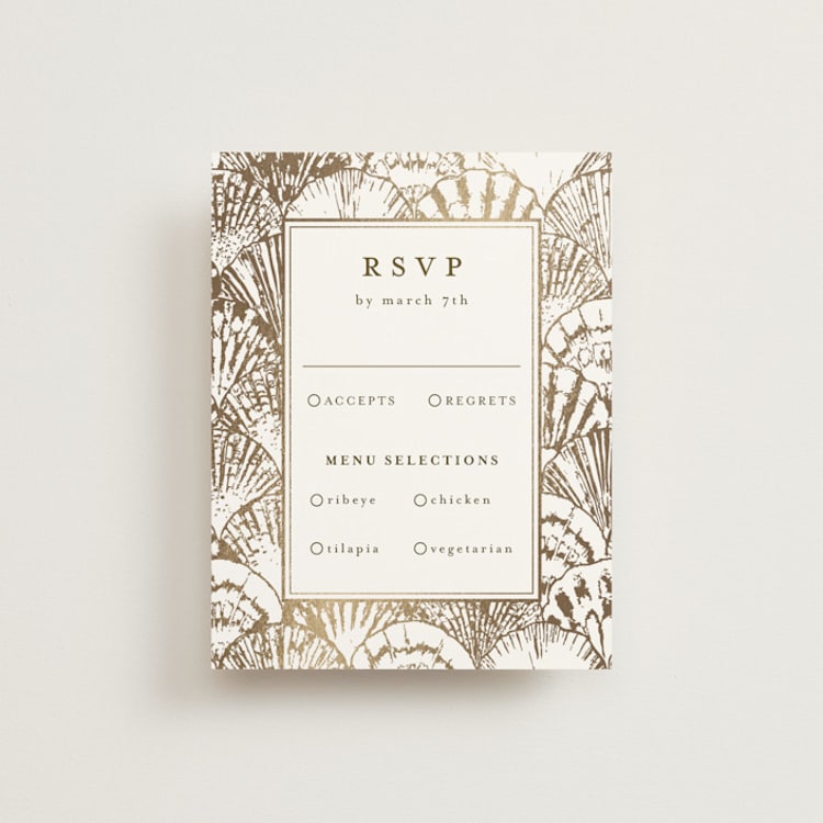 "By the Seashore" - RSVP Cards in Pearl by Maria Alou - Front