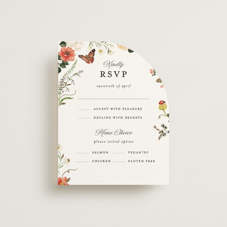 "Fleur" - RSVP Cards in Verona Sunset by Sarah Knight - Front