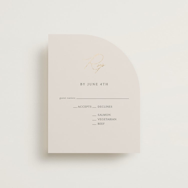 "Eloquent" - RSVP Cards in Ivory by Angela Thompson - Front
