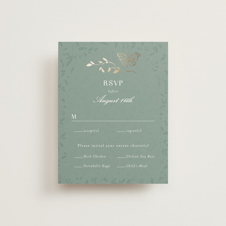 "Southern Romance" - RSVP Cards in Eucalyptus by Simona Camp - Front