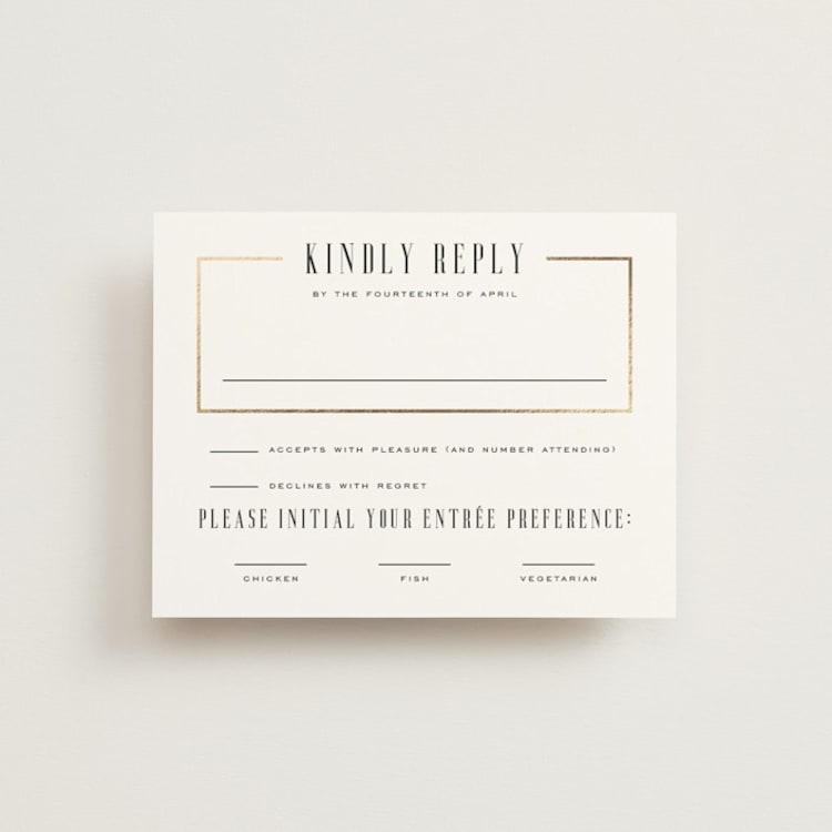 "Documentary" - RSVP Cards in Lily by Heather Schertzer - Front