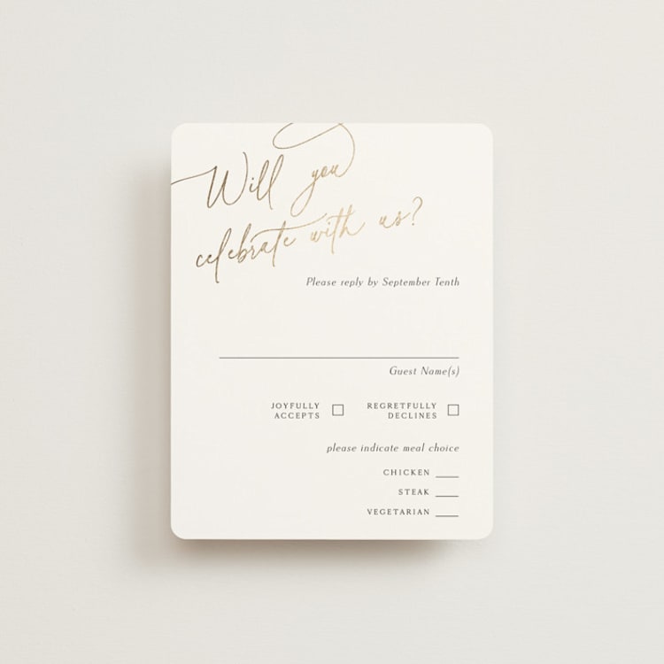 "The Wedding" - RSVP Cards in Marshmallow by Kaydi Bishop - Front