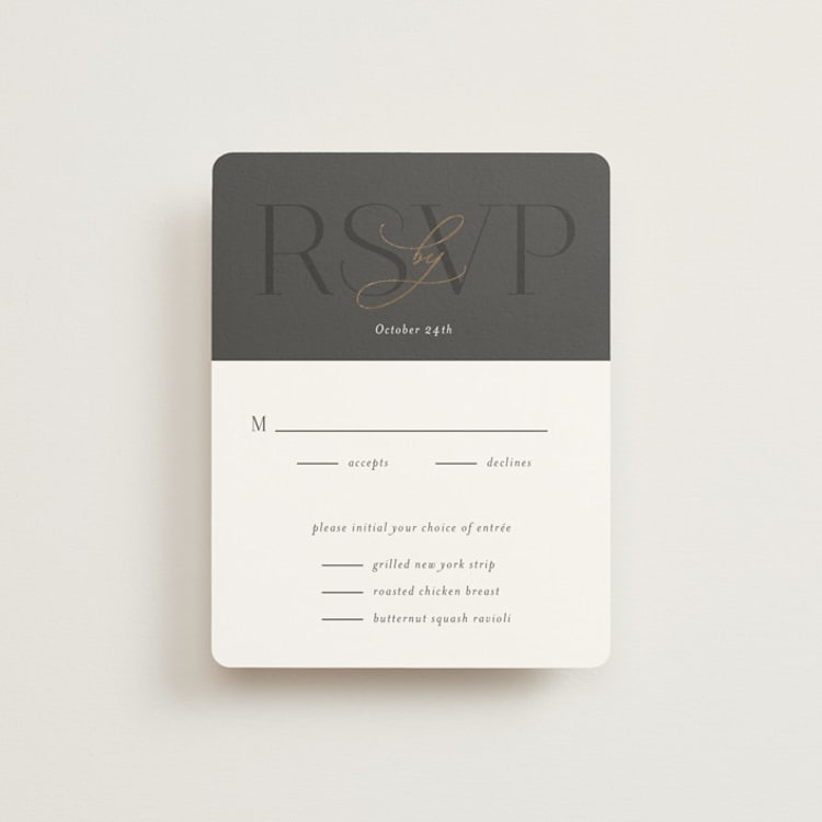 "Over Monogram" - RSVP Cards in Stormy by Jessica Williams - Front
