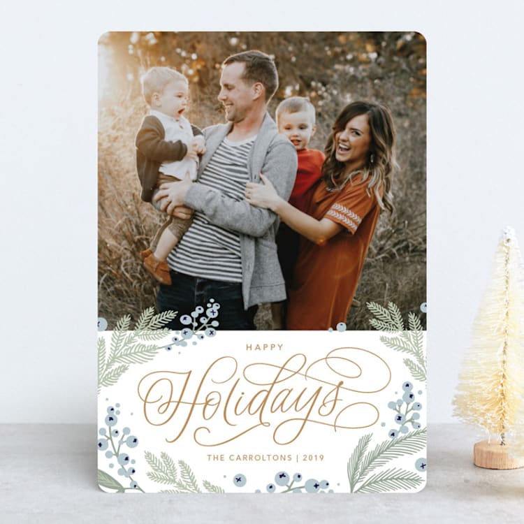 "Pretty Pines" - Retired Holiday Cards in Juniper by Kristen Smith - Front