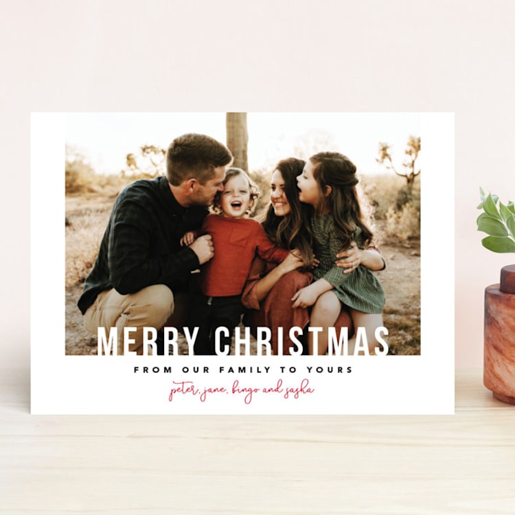 "From Our Family" - Retired Holiday Cards in Cherry by Laura Hamm - Front