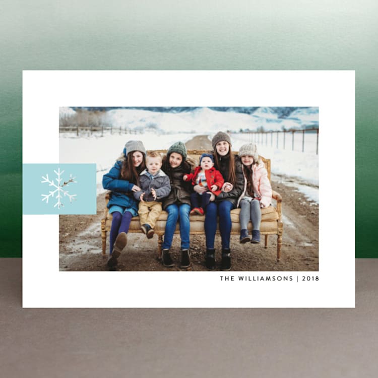 "Snowflake Tab" - Retired Holiday Cards in Ice by Ellis - Front