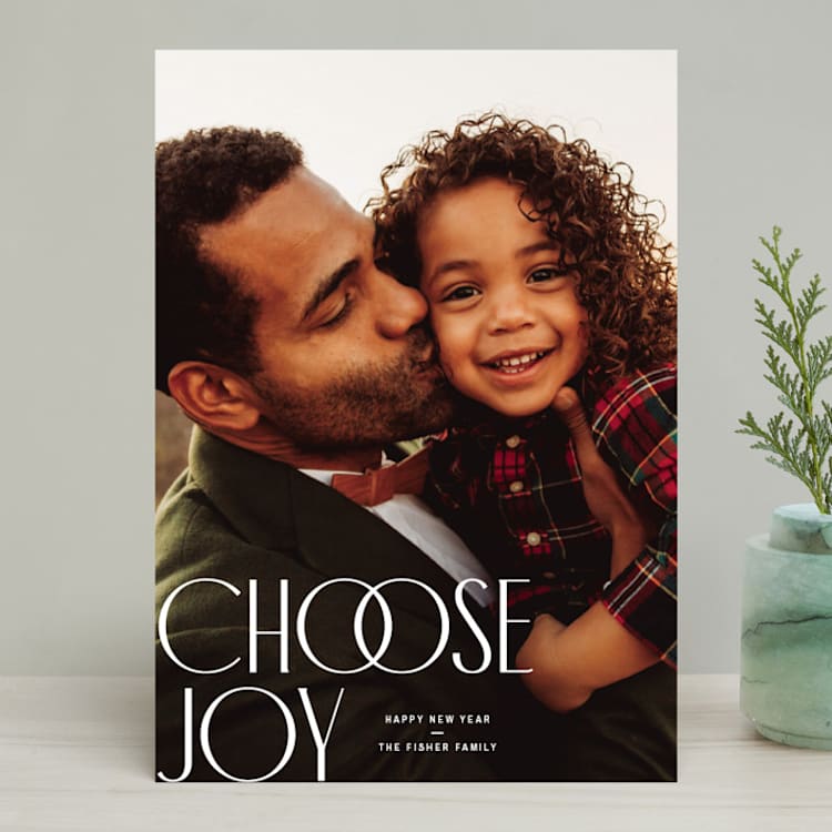 "joy chosen" - Retired Holiday Cards in Icicle by Lindsay Stetson Thompson - Front