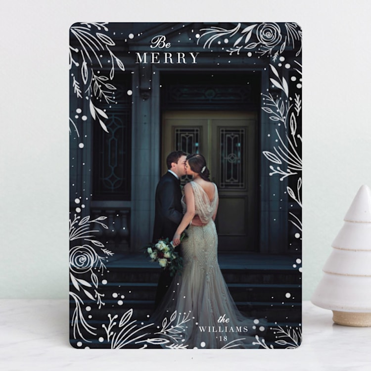 "Festive Foliage Frame" - Retired Holiday Cards in Snow by Hannah Williams - Front