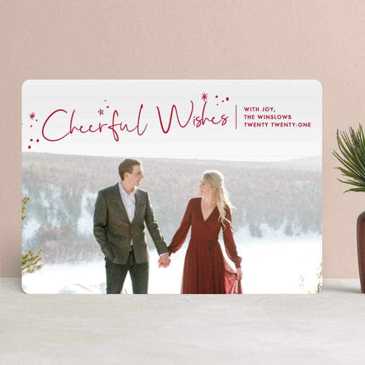 "Full Happiest" - Retired Holiday Cards in Berry by Kate Ross - Front