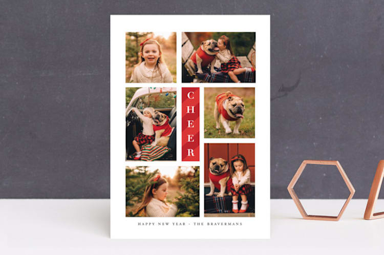 "Candy Cane Joy" - Retired Holiday Cards in Cherry by Ellis - Front