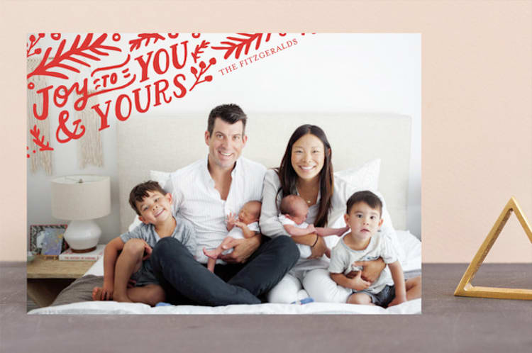 "To You and Yours" - Retired Holiday Cards in Crimson by Tanya Lee of Frooted Design - Front