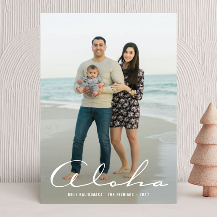 "Aloha Hawaii" - Retired Holiday Cards in White by Pine Street Creative - Front