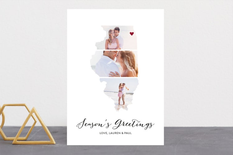 "Love Location" - Retired Holiday Cards in Snow by Heather Buchma - Front