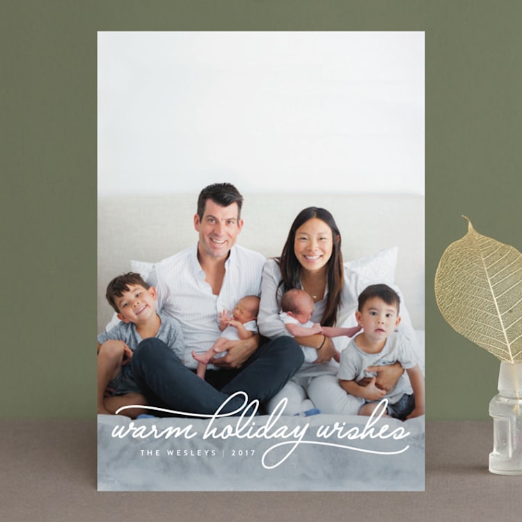 "warm holiday wishes" - Retired Holiday Cards in Icing by Design Lotus - Front