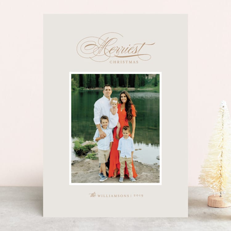 "Christmas Waltz" - Retired Holiday Cards in Copper by Jula Paper Co. - Front