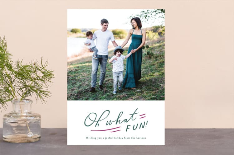 "Oh So Much Fun" - Retired Holiday Cards in Hunter by Meg Gleason - Front