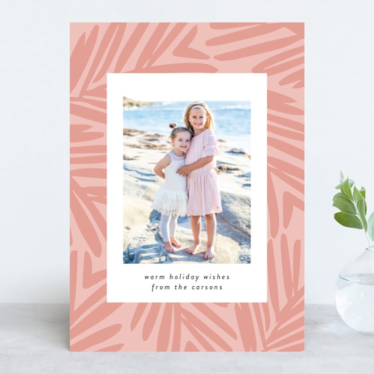 "Breezy Holiday" - Retired Holiday Cards in Blush by Lindsay Megahed - Front