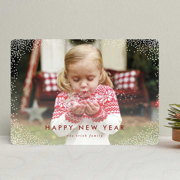 "Flurry" - Retired Holiday Cards in Crimson by AK Graphics - Front