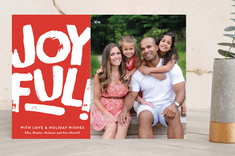 "Just Joyful!" - Retired Holiday Cards in Fire Engine Red by The Social Type - Front