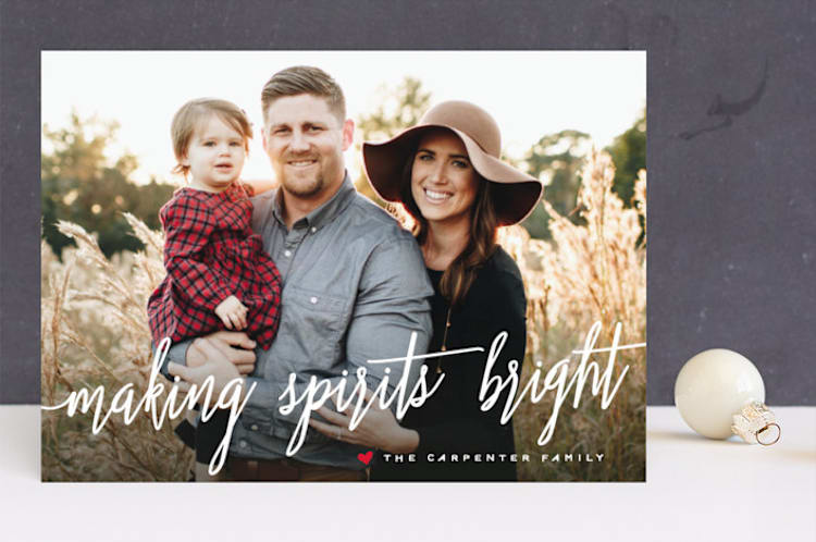 "Spirits so Bright" - Retired Holiday Cards in Emerald by Michelle Poe - Front