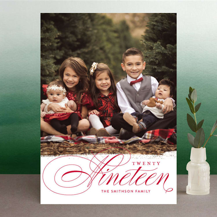 "Formal Festive" - Retired Holiday Cards in Cranberry by Shari Margolin - Front