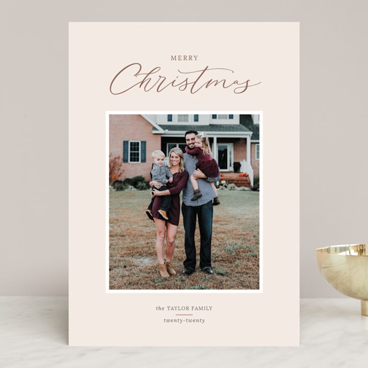 "Modern Merry Christmas" - Retired Holiday Cards in Winter Rose by Jula Paper Co. - Front