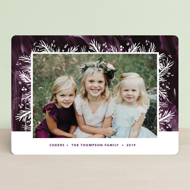 "Sugar Plum" - Retired Holiday Cards in Plum by Holly Whitcomb - Front
