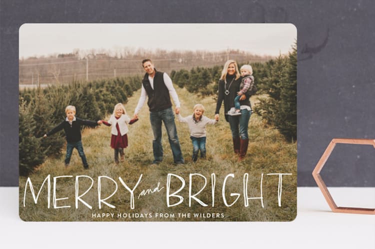 "Be Merry and Bright" - Retired Holiday Cards in Snow by Annie Montgomery - Front