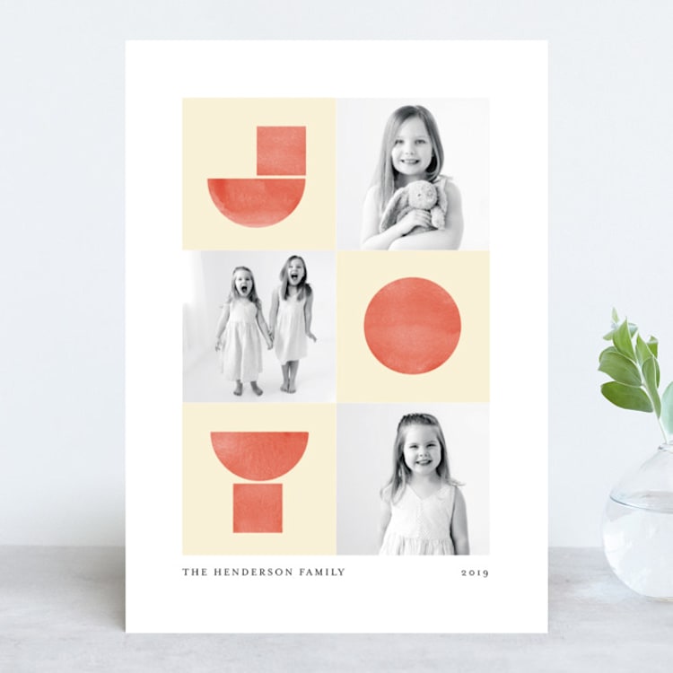 "painted joy grid" - Retired Holiday Cards in Tangerine by Magdalena Earnest - Front