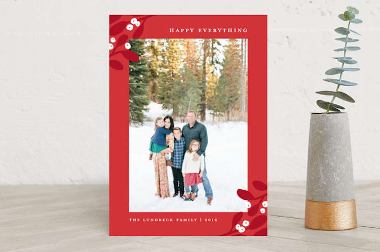 "Wrapped In Mistletoe" - Retired Holiday Cards in Deep Berry by Kerry Doyle - Front
