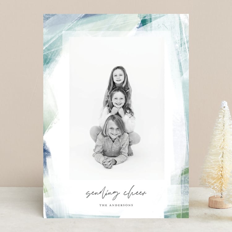 "Wintry Window" - Retired Holiday Cards in Winter Green by Eric Ransom - Front