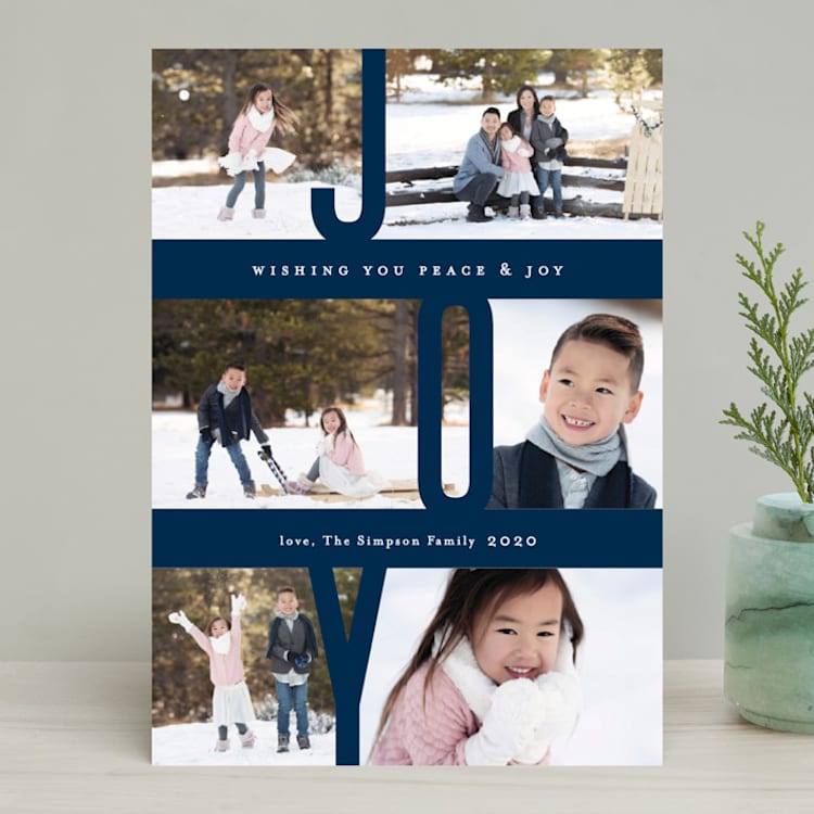 "Captured Joy" - Retired Holiday Cards in Blue Spruce by Jennifer Wick - Front
