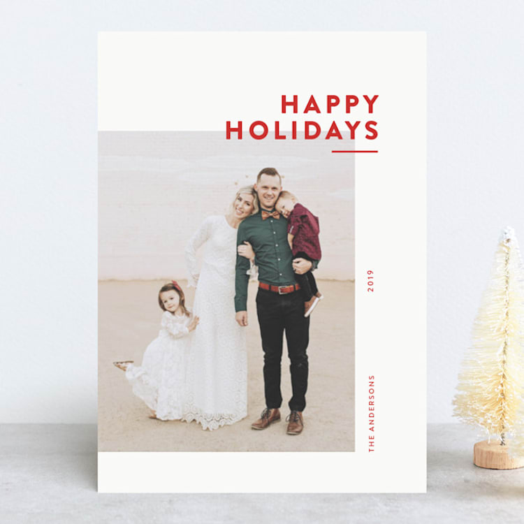 "Editorial Holiday" - Retired Holiday Cards in Wine by Wendy Chung - Front