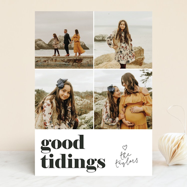 "Simple Good Tidings" - Retired Holiday Cards in Onyx by Christine Taylor - Front