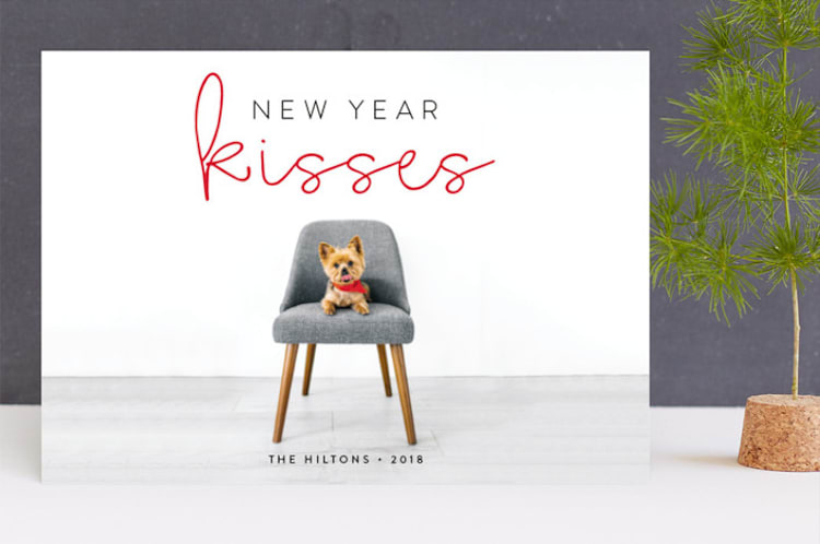 "Holiday Kisses" - Retired Holiday Cards in Cherry by Roxy Cervantes - Front