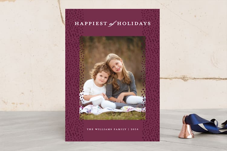 "Happiest of Holidays" - Retired Holiday Cards in Wine by Kerry Doyle - Front