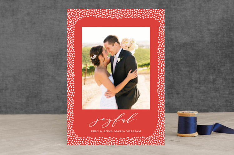 "Speckled Border" - Retired Holiday Cards in Pointsettia by Kerry Doyle - Front