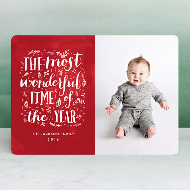 "The Most Wonderful Time of the Year" - Retired Holiday Cards in Cherry by iamtanya - Front