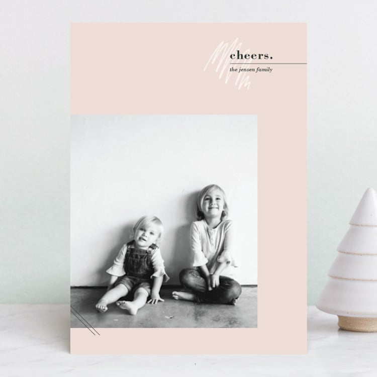 "minimalist." - Retired Holiday Cards in Blush by Olivia Goree - Front