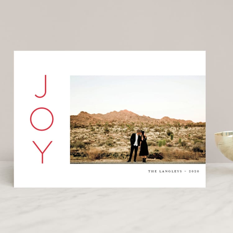 "Festive Joys" - Retired Holiday Cards in Candy Cane by Little Print Design - Front