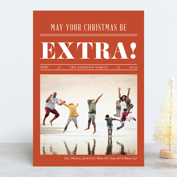 "Extra Extra" - Retired Holiday Cards in Berry by Tanya Lee of Frooted Design - Front