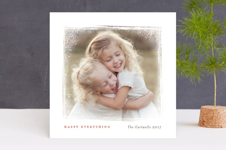 "Snow Frame" - Retired Holiday Cards in Cranberry by Kelly Nasuta - Front