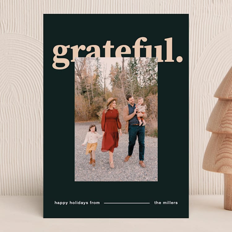 "with gratitude" - Retired Holiday Cards in Pine by Kimberly Young - Front
