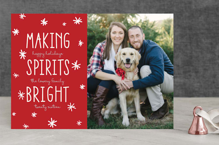 "Bright Snowflake Spirits" - Retired Holiday Cards in Candy Cane by Dennis Smith - Front
